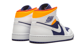 Jordan 1 Mid White Laser Orange Deep Royal Blue